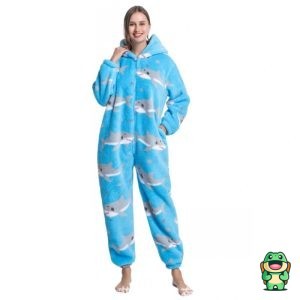 Grenouillère Pyjama Bleu Requin Adulte