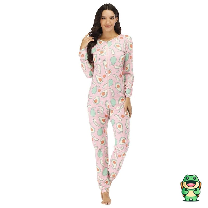 Grenouillère Pyjama Rose Avocats Femme