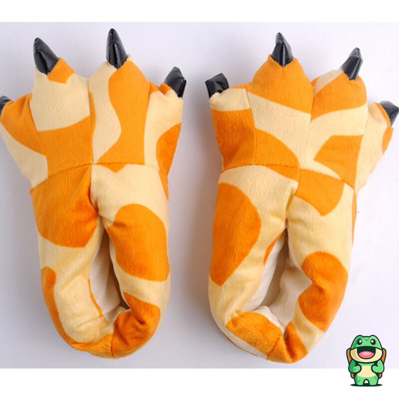Détail du dessus des chaussons Tigrou avec rayures noires