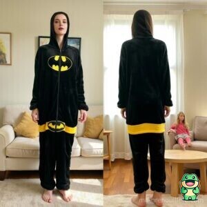 Grenouillère Batman noire adulte vue de face