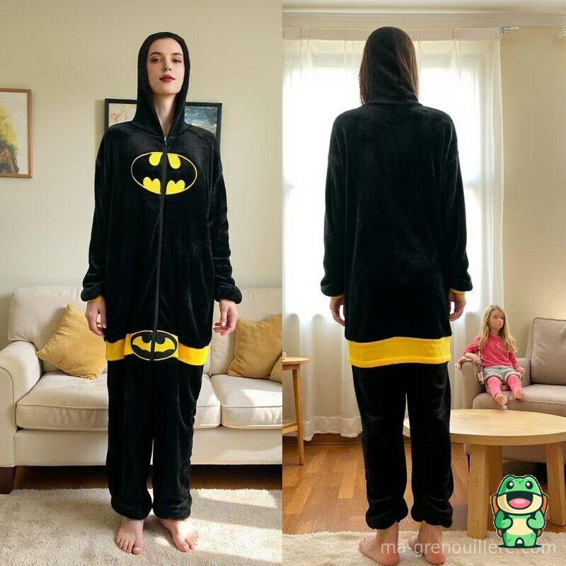 Grenouillère Batman noire adulte vue de face