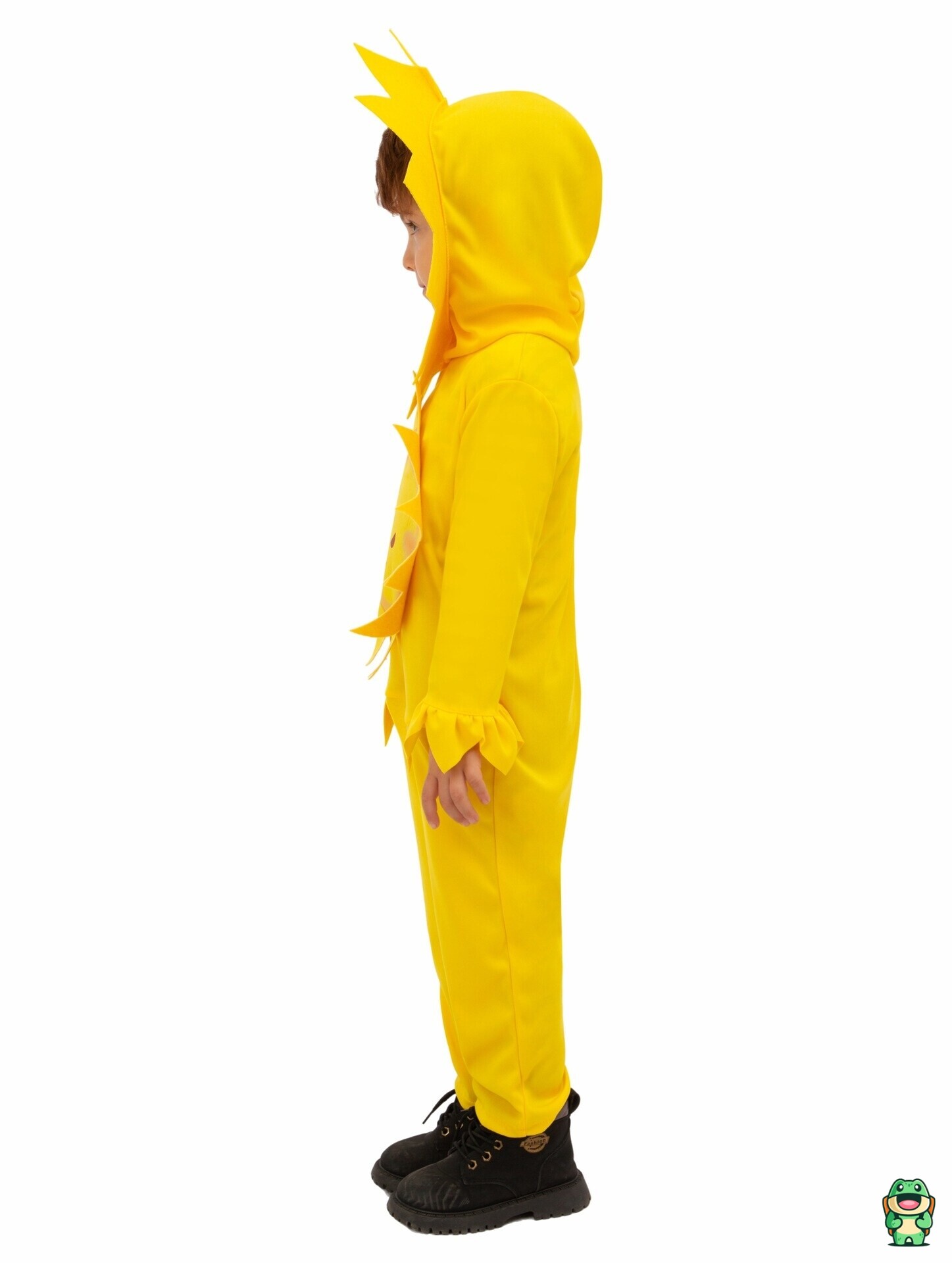 Capuche de la grenouillère citrouille avec détail vert