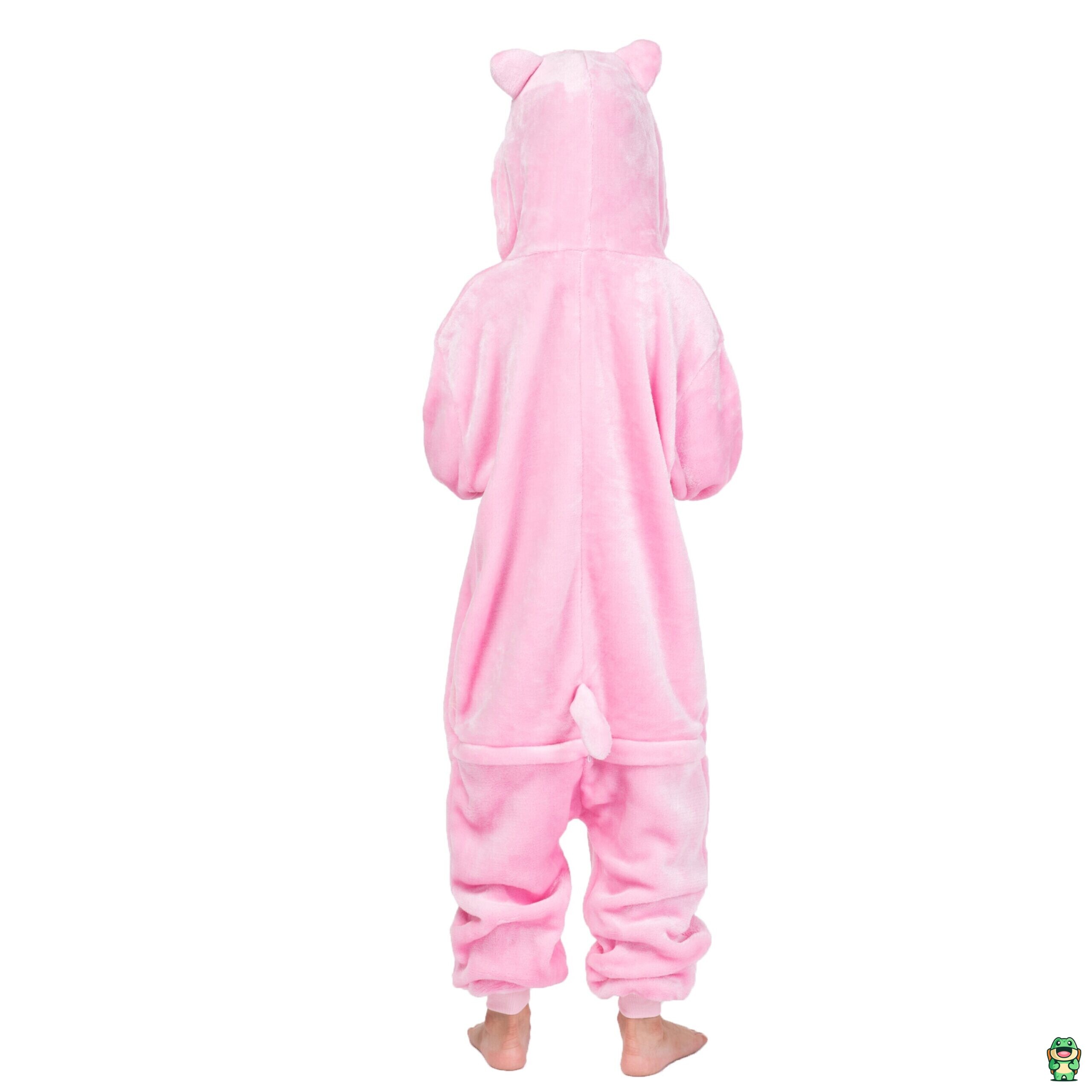 Détail de la flanelle douce rose de la combinaison pyjama