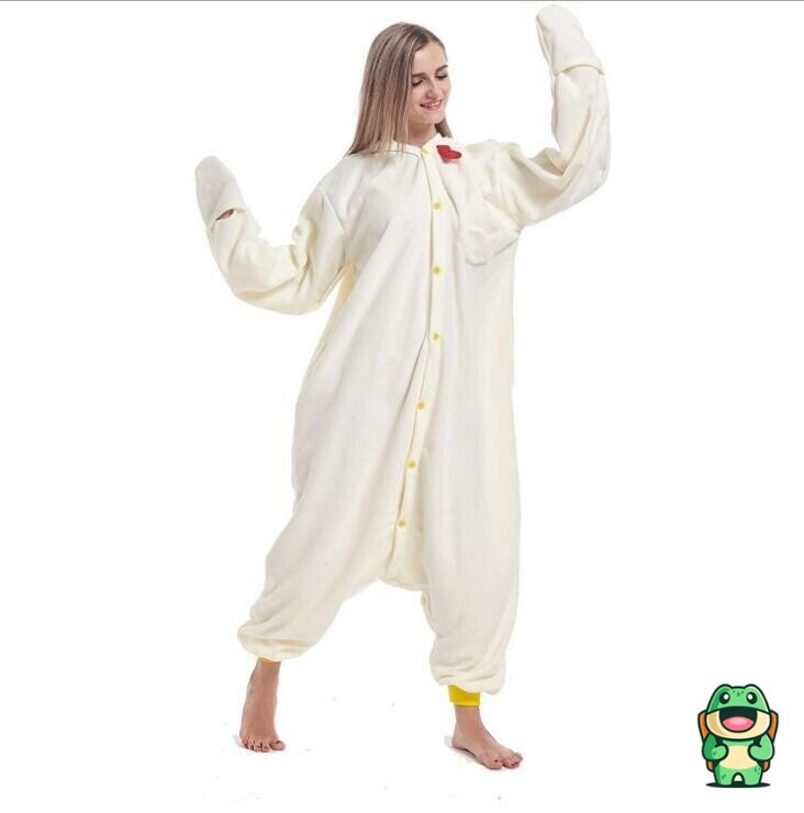 Dos de la grenouillère coq beige adulte avec queue décorative
