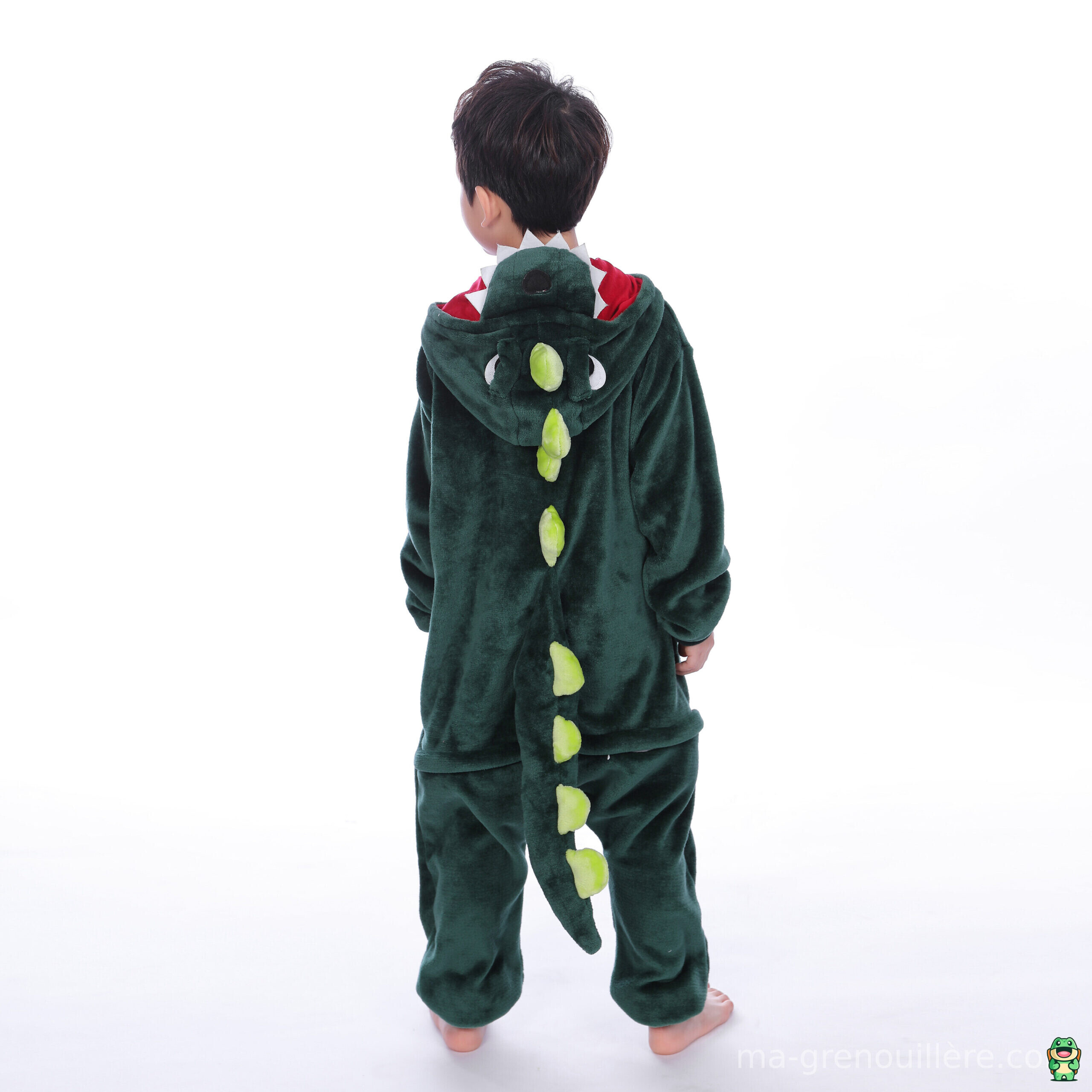 Détail de la polaire douce et du ventre vert citron