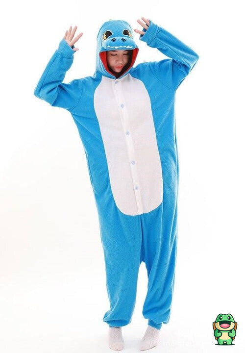 Capuche dragon de la grenouillère dragon bleu avec détails fantaisie