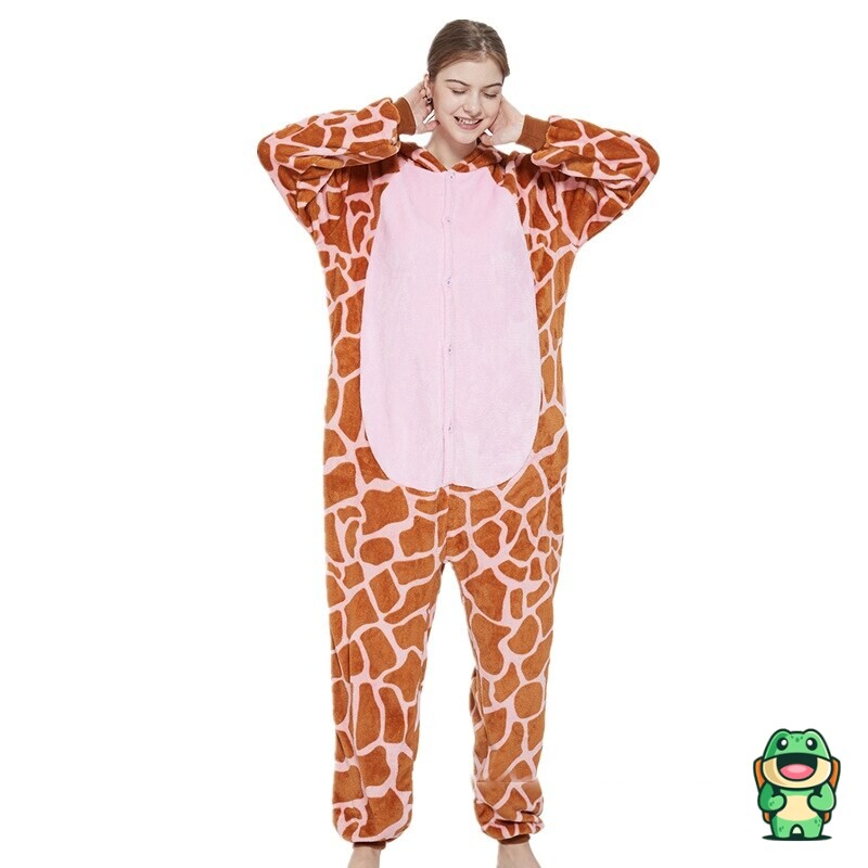 Détail de la flanelle douce et du motif girafe rose