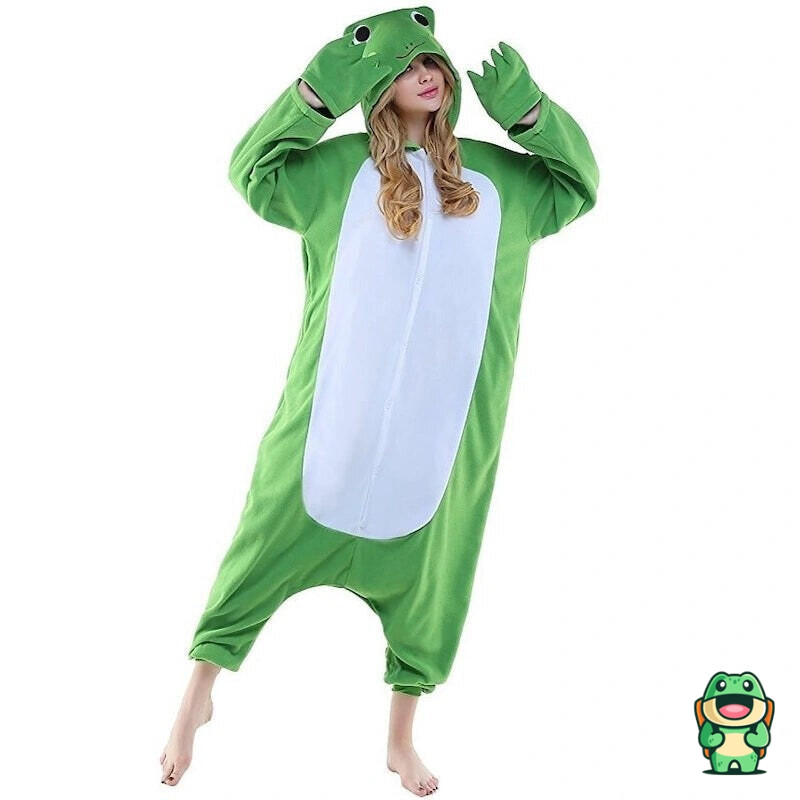 Grenouillère Grenouille Verte portée en tenue de détente