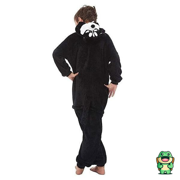 Capuche de la grenouillère husky noire enfant avec oreilles