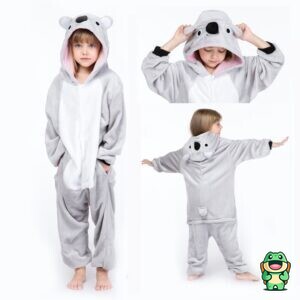 Grenouillère koala grise enfant vue de face