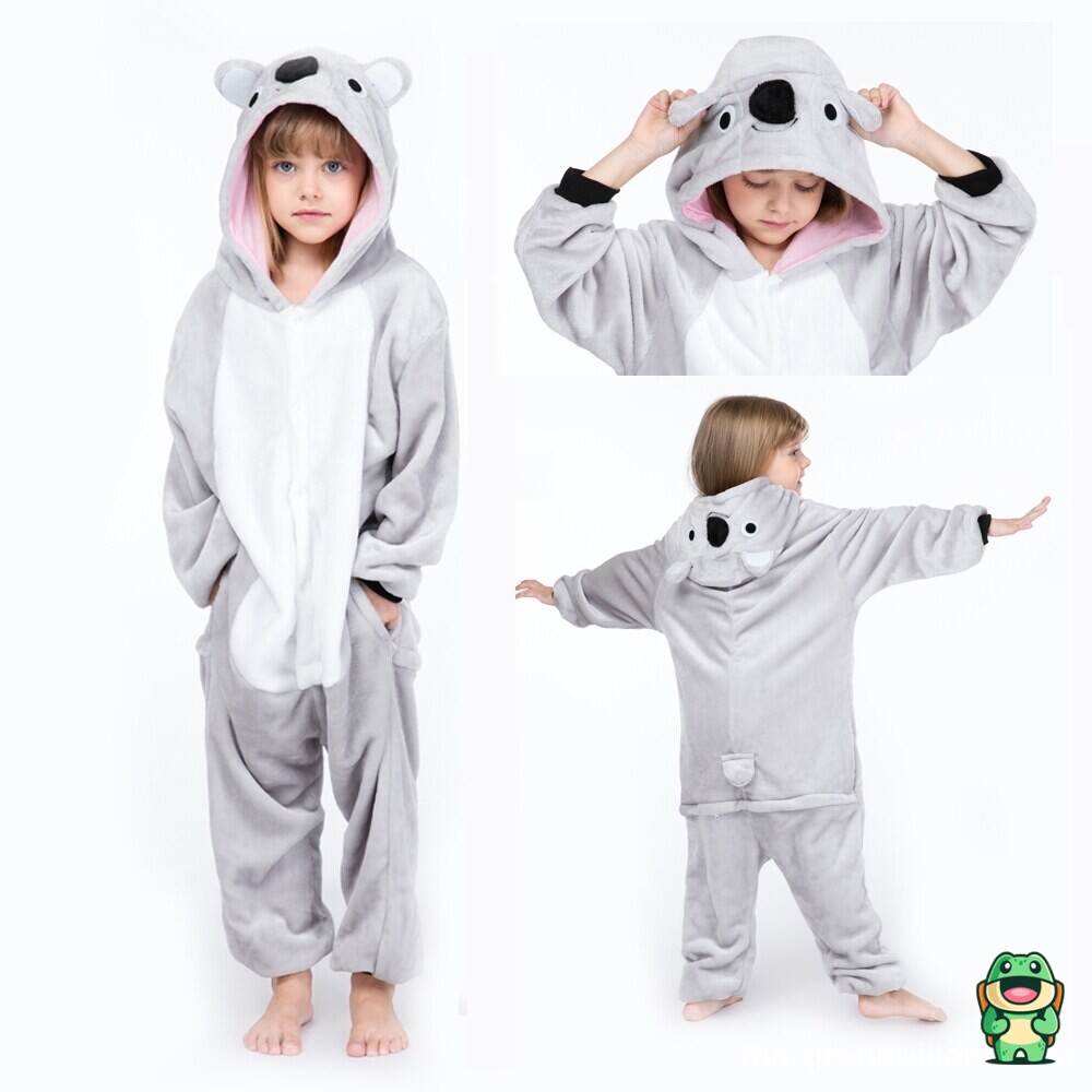 Grenouillère koala grise enfant vue de face