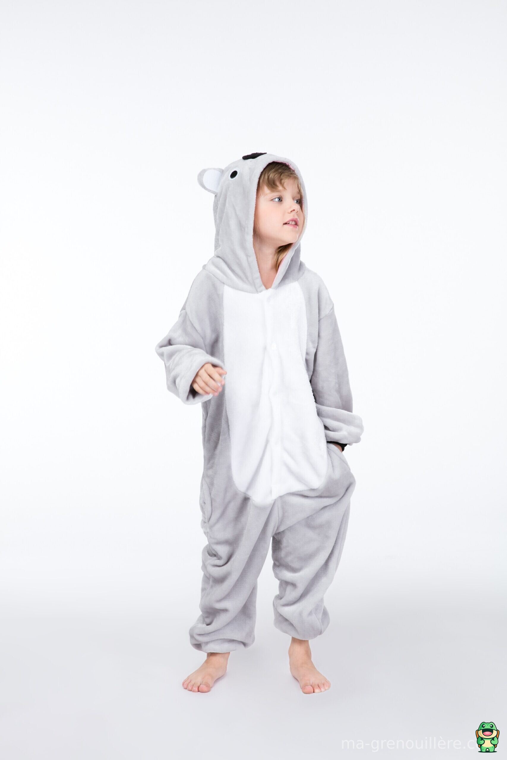 Dos de la grenouillère koala grise enfant