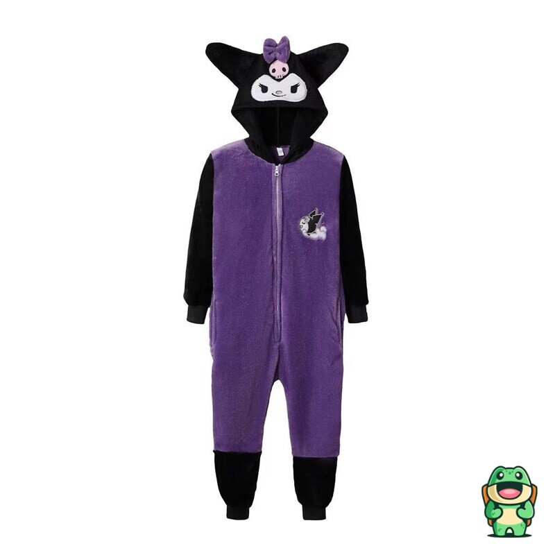 Capuche expressive de la grenouillère Kuromi violet