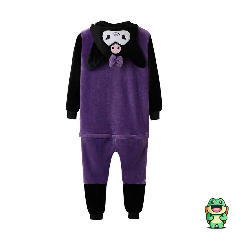 Détail de la flanelle douce de la grenouillère Kuromi