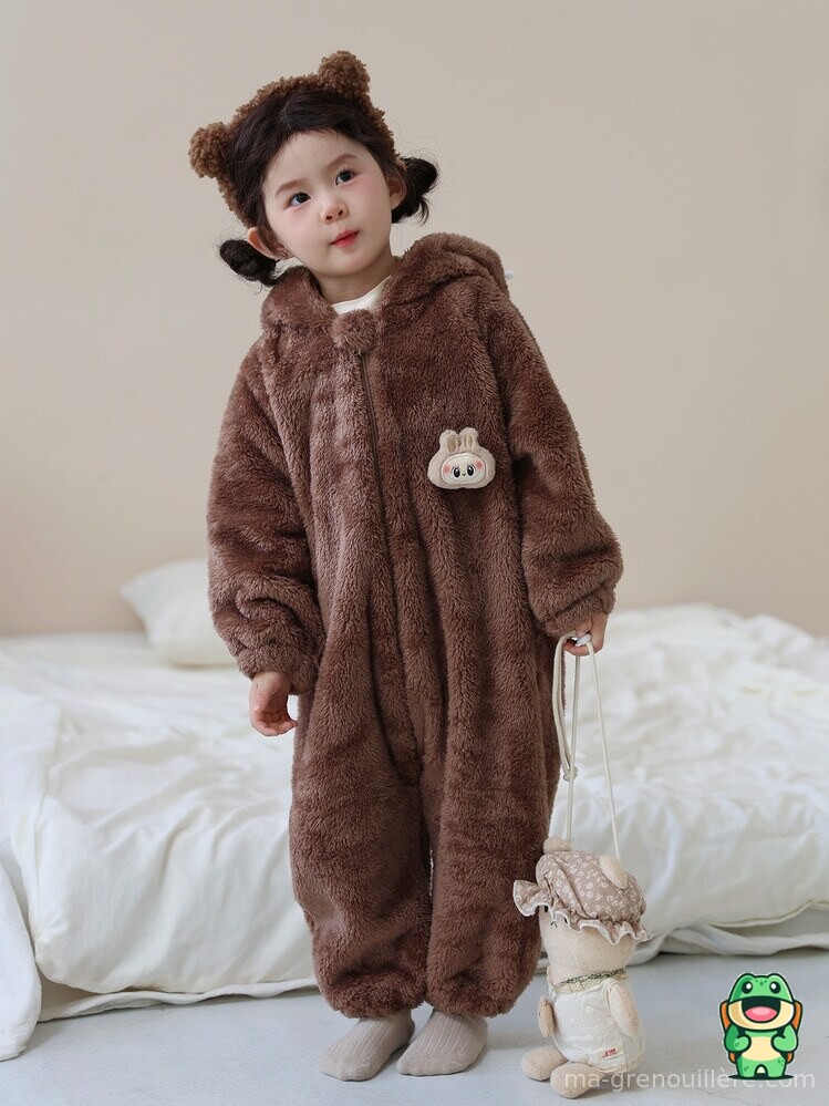 Capuche de la grenouillère Labubu bébé avec oreilles de lapin souples