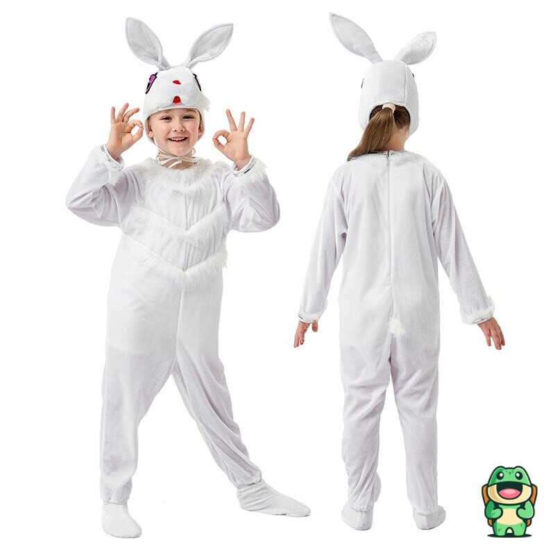 Grenouillère lapin enfant vue de face avec oreilles sur la capuche