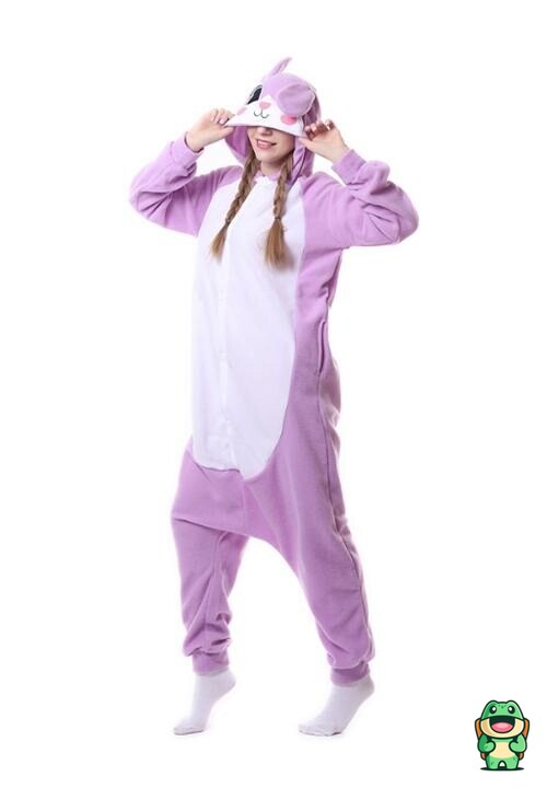Capuche de la grenouillère lapin violette avec oreilles longues