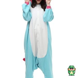 vue de face de la grenouillère licorne bleue adulte