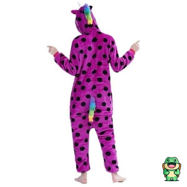 Capuche à corne de la grenouillère licorne violette et noire