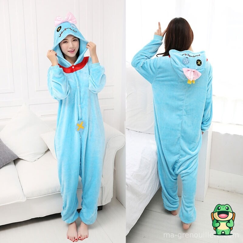 Grenouillère Lilo Stitch bleue adulte vue de face