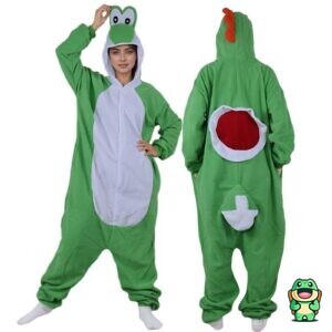 Grenouillère Mario Yoshi foncé adulte vue de face