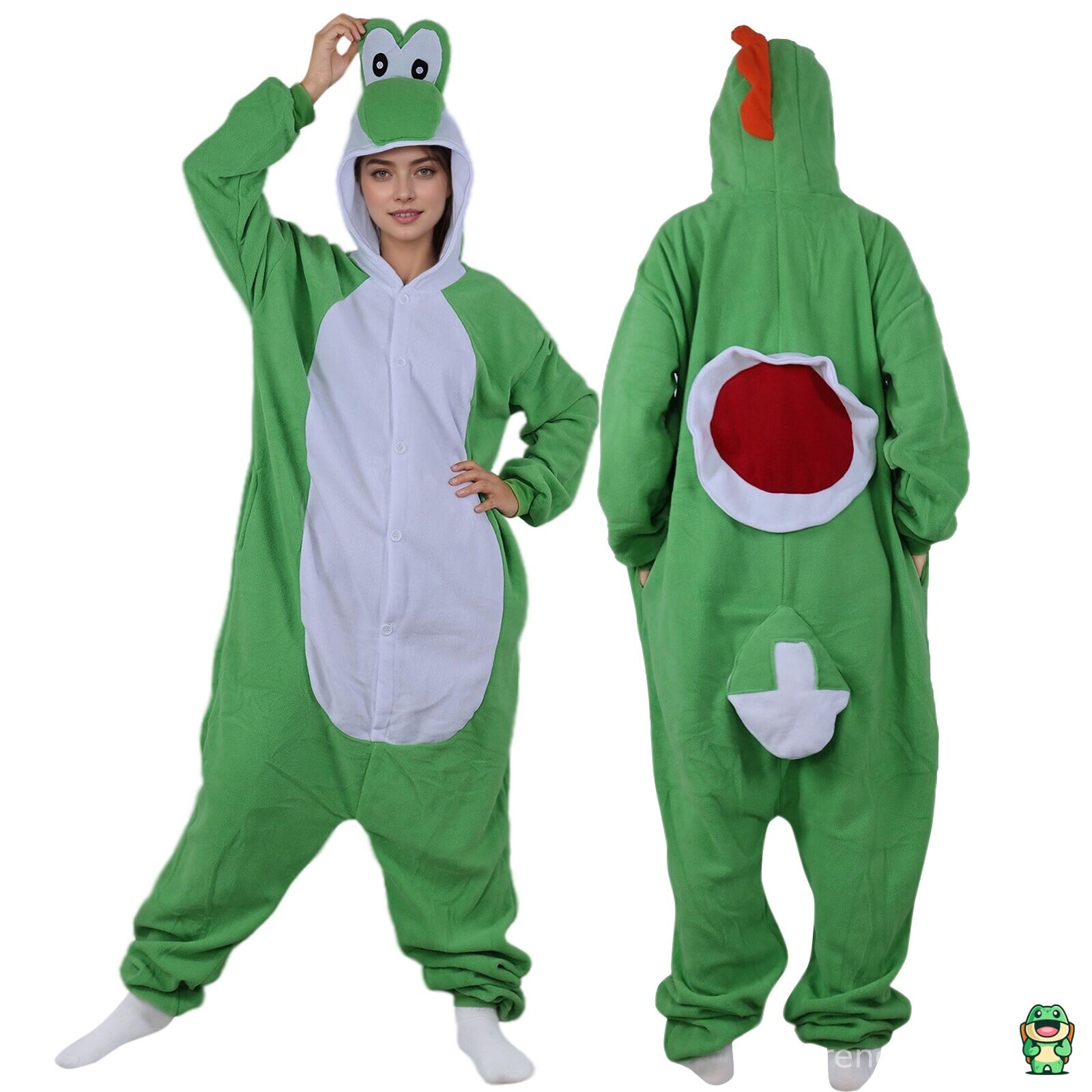 Grenouillère Mario Yoshi foncé adulte vue de face