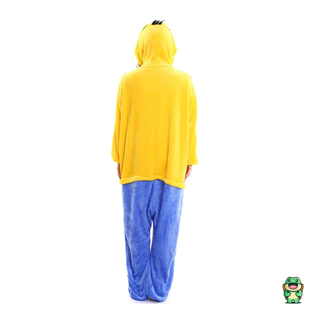 Détail de la flanelle douce jaune de la grenouillère Minions