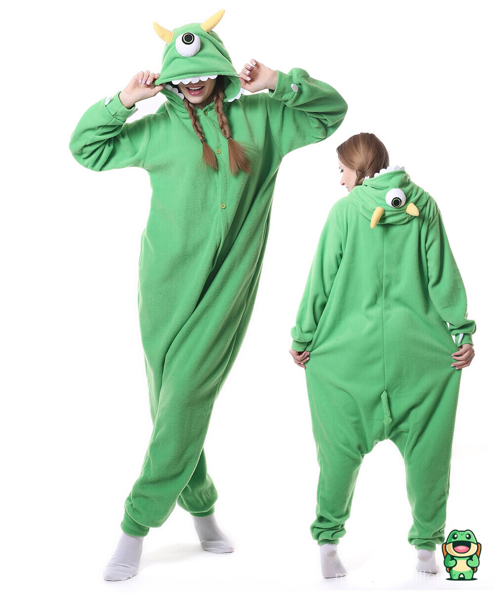Vue de face de la grenouillère monstre adulte et enfant