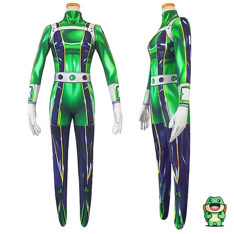 Capuche de la grenouillère Tsuyu Asui avec détails du personnage