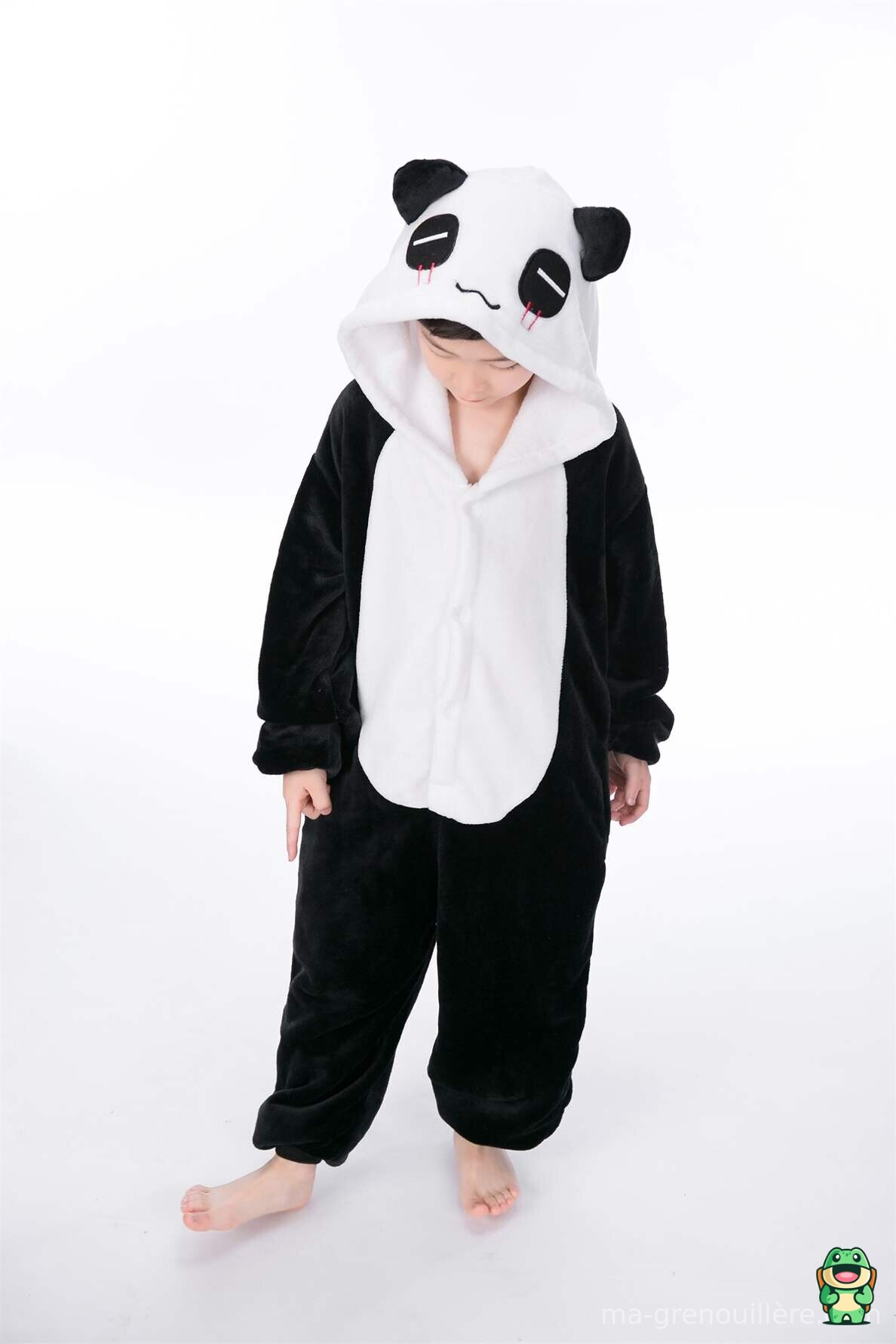 Capuche panda avec oreilles et visage contrasté pour enfant