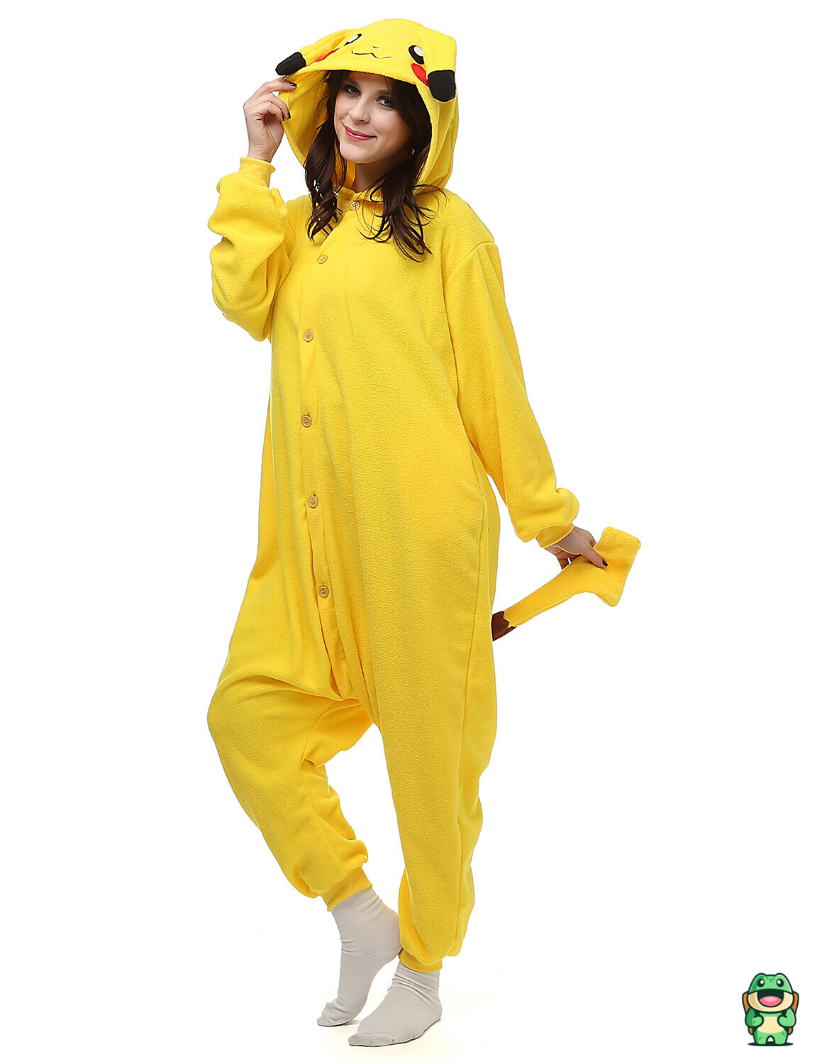 Dos de la grenouillère Pikachu jaune avec coupe ample