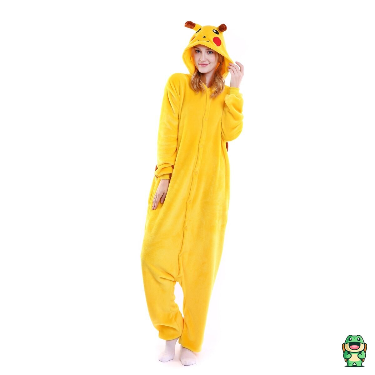Détail de la polaire douce de la combinaison Pikachu