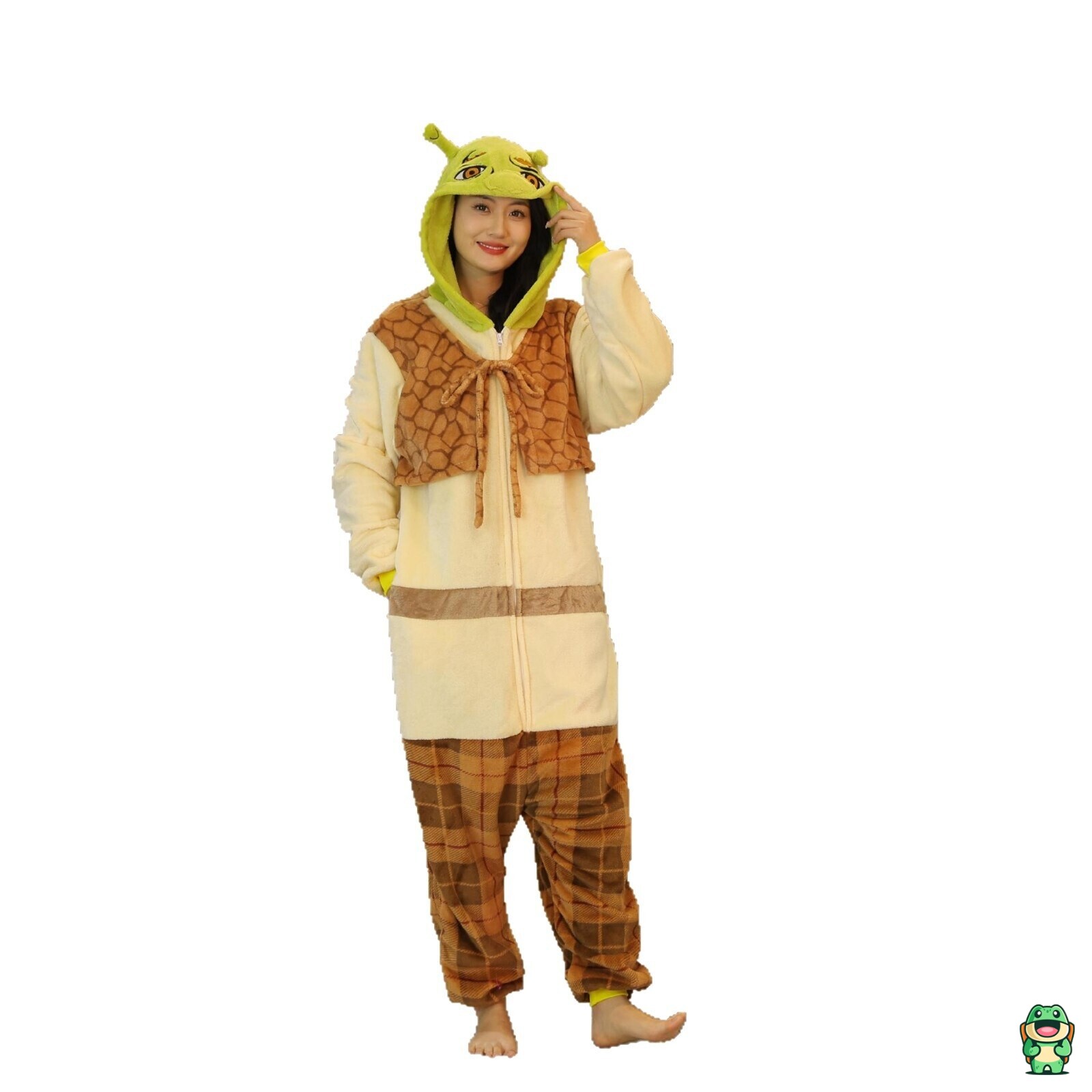 Dos de la grenouillère Shrek bébé avec coupe souple