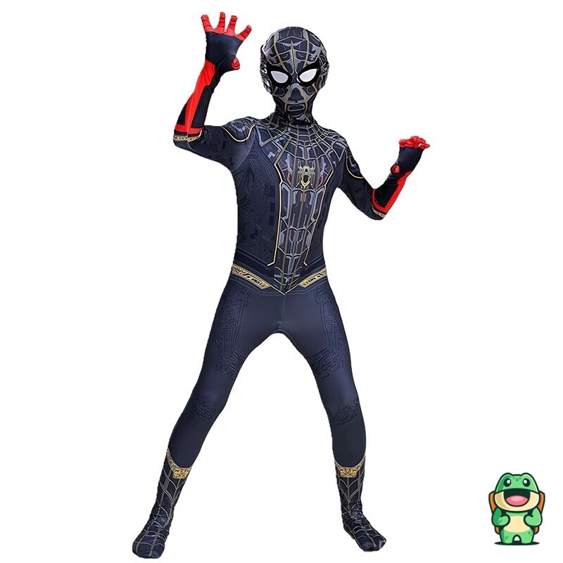 Vue de dos de la grenouillère spiderman noire