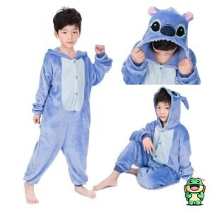 Grenouillère Stitch bleu enfant vue de face