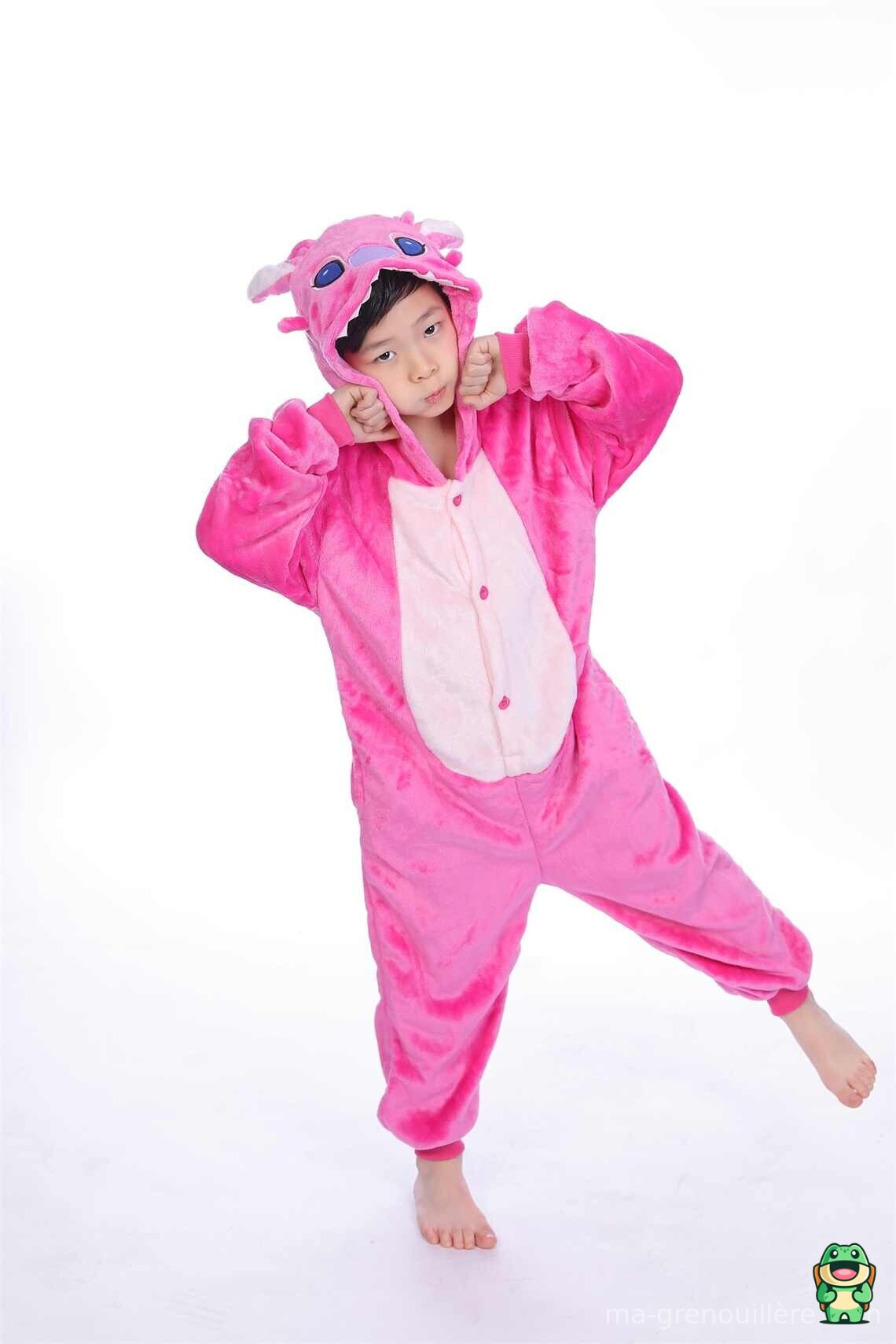Dos de la grenouillère Stitch rose enfant
