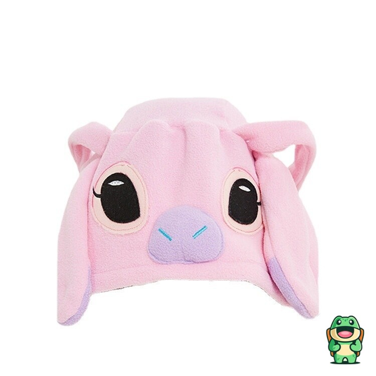 Grenouillère Stitch rose pâle adulte portée à la maison
