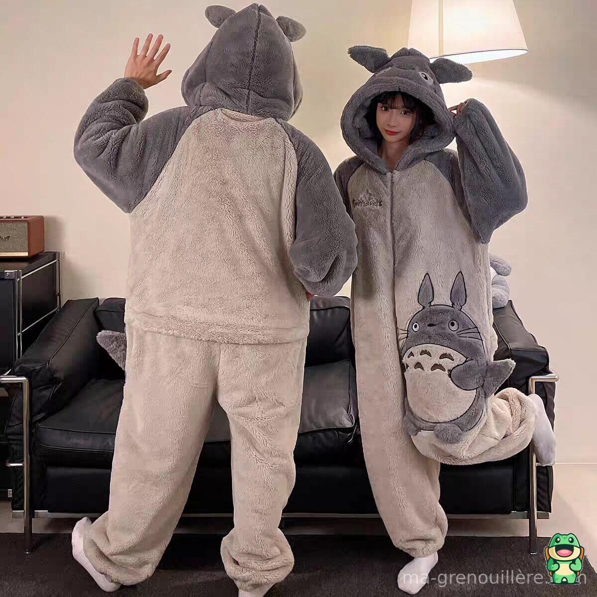 Détail de la polaire douce de la grenouillère Totoro