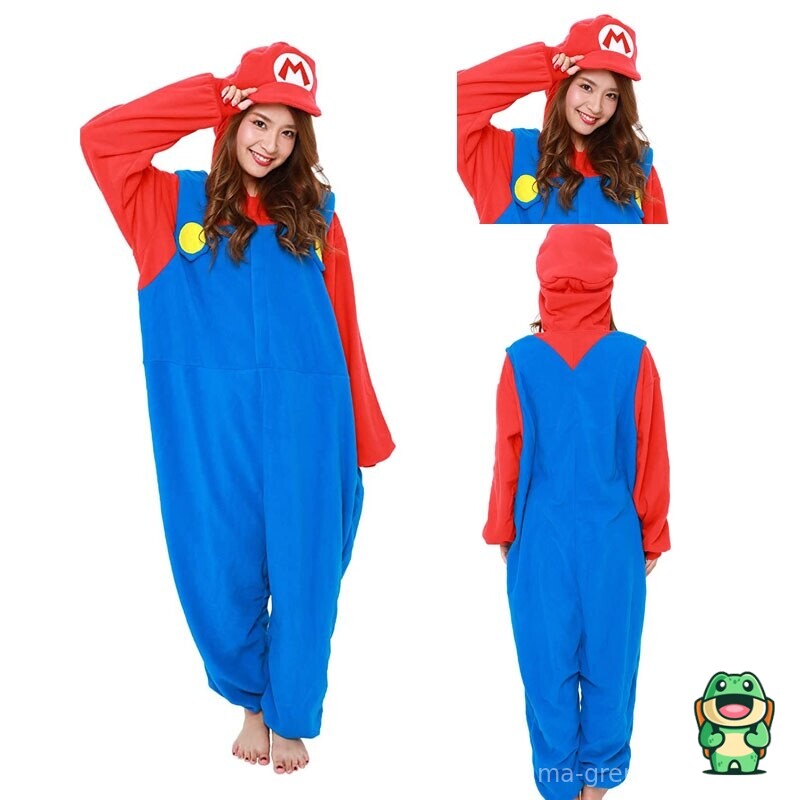 Vue de dos de la grenouillère yoshi super mario et de sa coupe ample