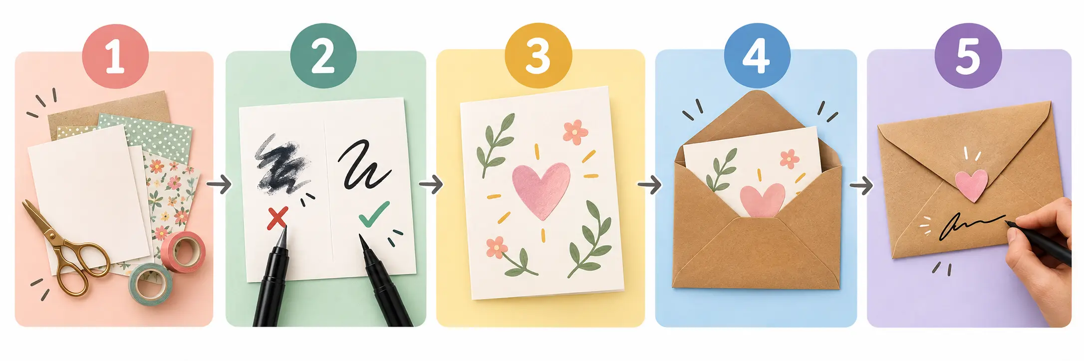 Cartes d'étapes illustrées pour guider un atelier créatif de soirée pyjama