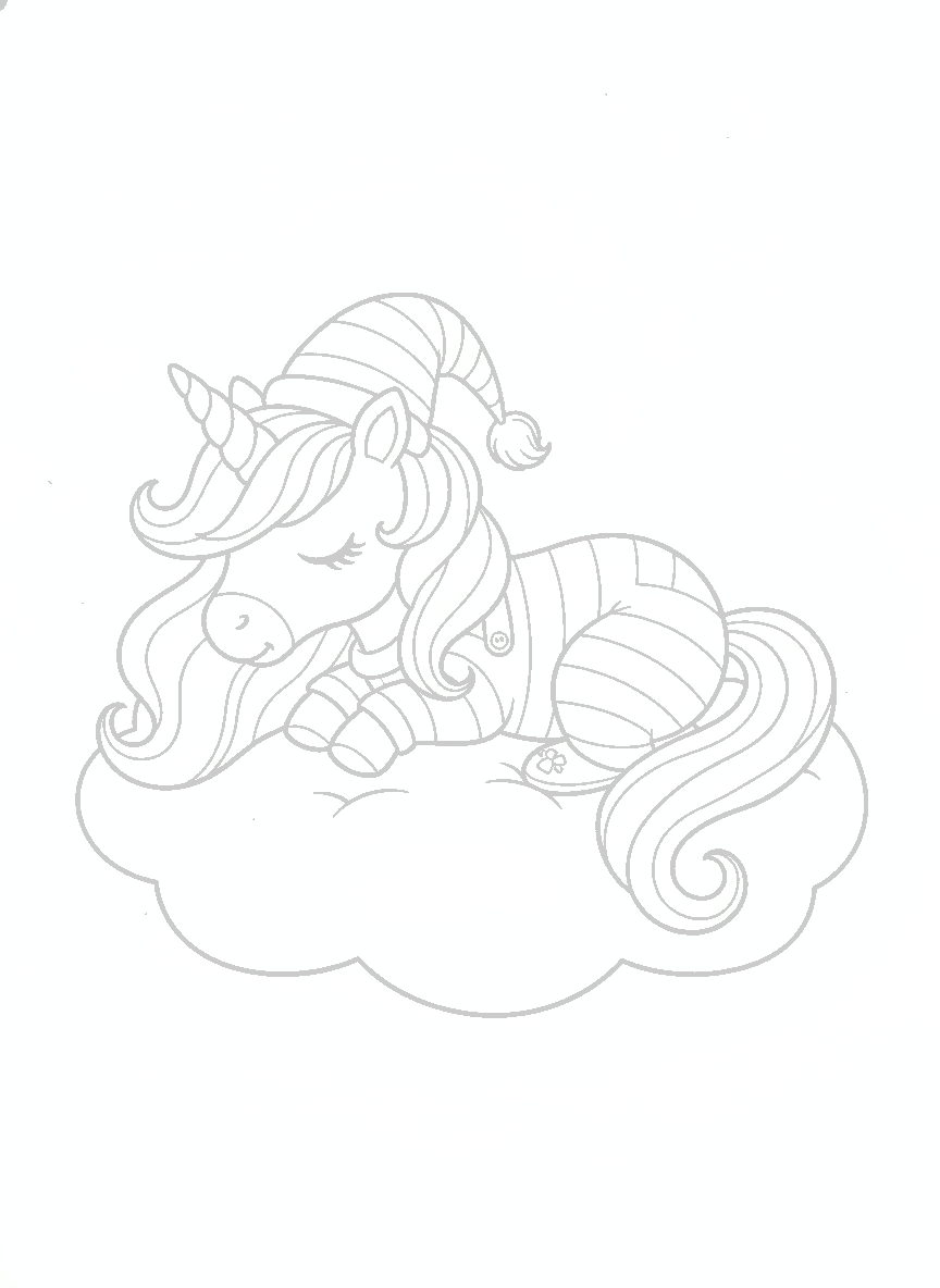 Coloriage Licorne à imprimer : dessin 1 sur 12