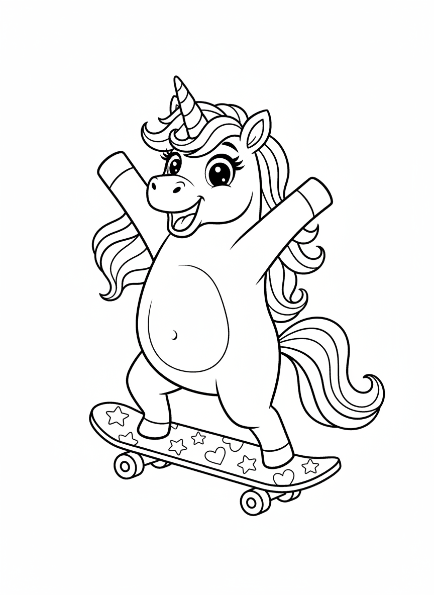 Coloriage Licorne à imprimer : dessin 3 sur 12