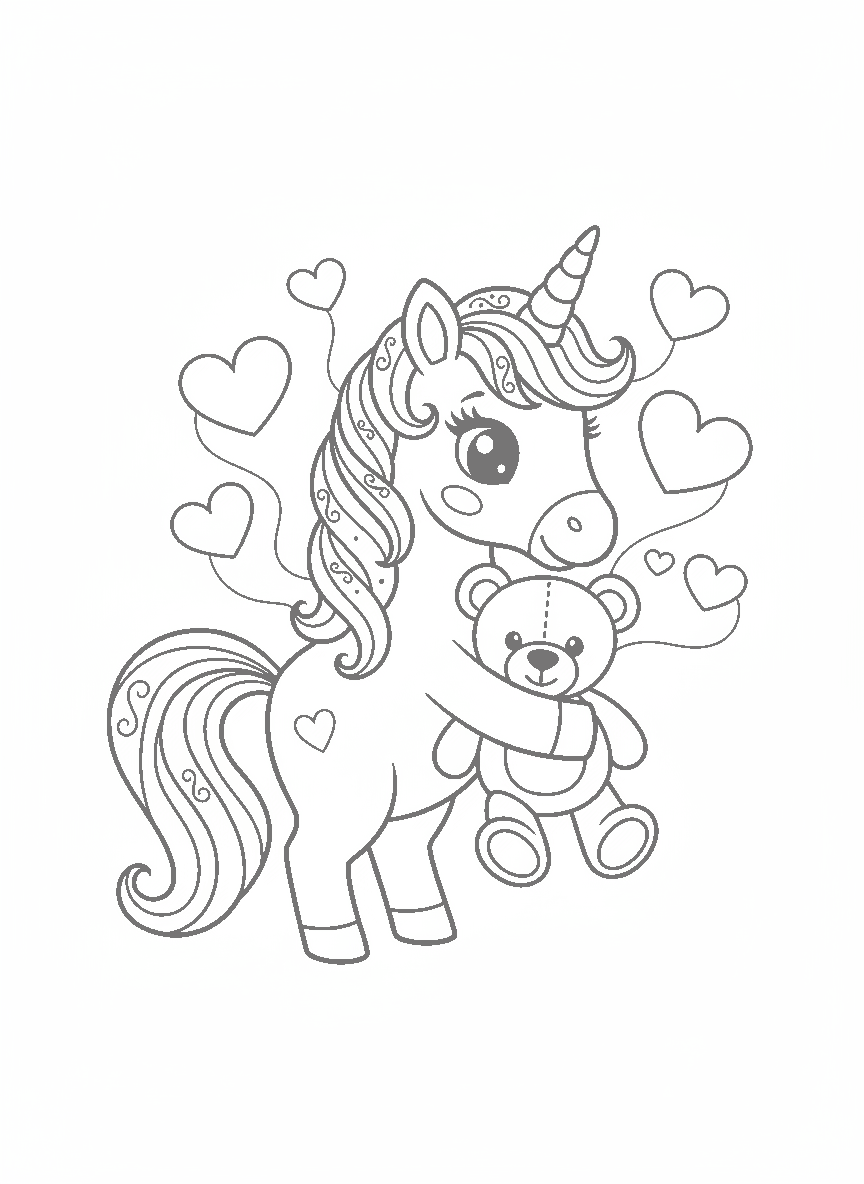 Coloriage Licorne à imprimer : dessin 6 sur 12