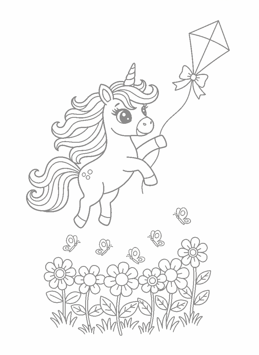 Coloriage Licorne à imprimer : dessin 8 sur 12