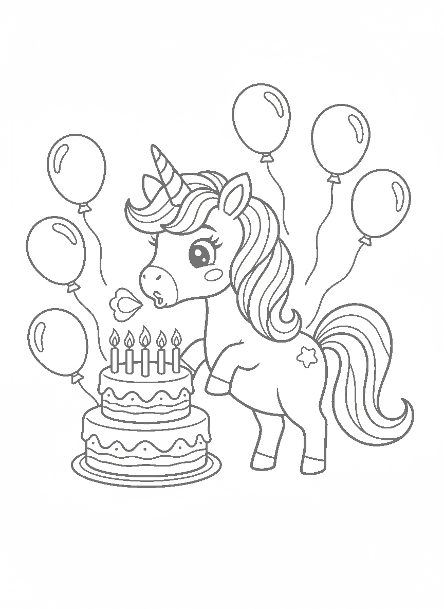 Coloriage Licorne à imprimer : dessin 11 sur 12