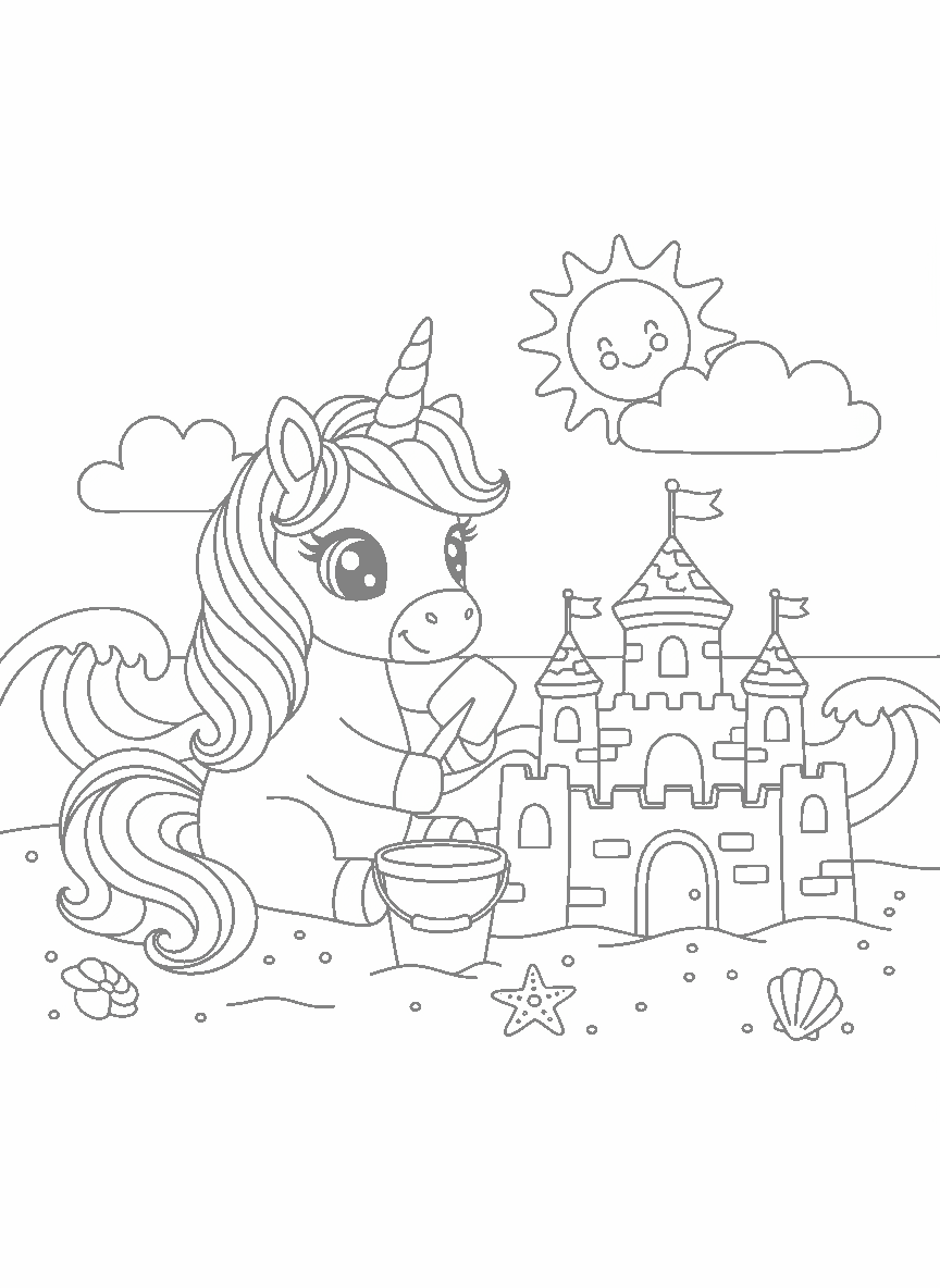 Coloriage Licorne à imprimer : dessin 12 sur 12